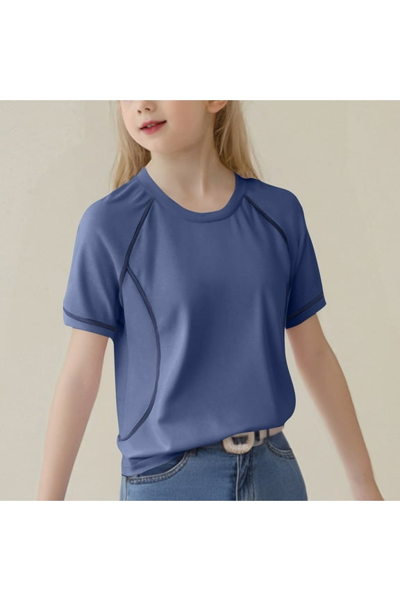 Girls' Tees Kids Fitted Tshirt Cheap, Summer Tops for Kids Short Sleeve, Kids Tees Girl Summer Clothes, Teen Girls Tops Tshirts for Boys 3-16 Years Old