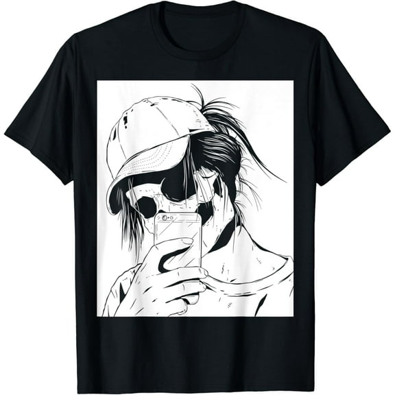 Girl Taking Selfie Skull Version Two T-Shirt