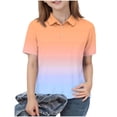 thumbnail image 1 of Girl Tie Dye Golf Shirts Short Sleeve Button Casual Fashion School Uniform Summer Loose Lapel T Shirt Trendy Lightweight Blouse Top 5-15 Years, 1 of 6