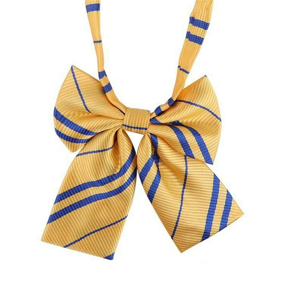 Girl Tie Striped Pre-Tied Classic Plaid Bow Tie Adjustable Pre-Tied Bowtie for Youth Wedding School,Color:Yellow