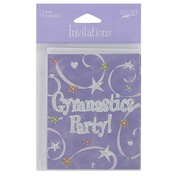 Girl Time Gymnastics 8 Count Invitations/envelopes