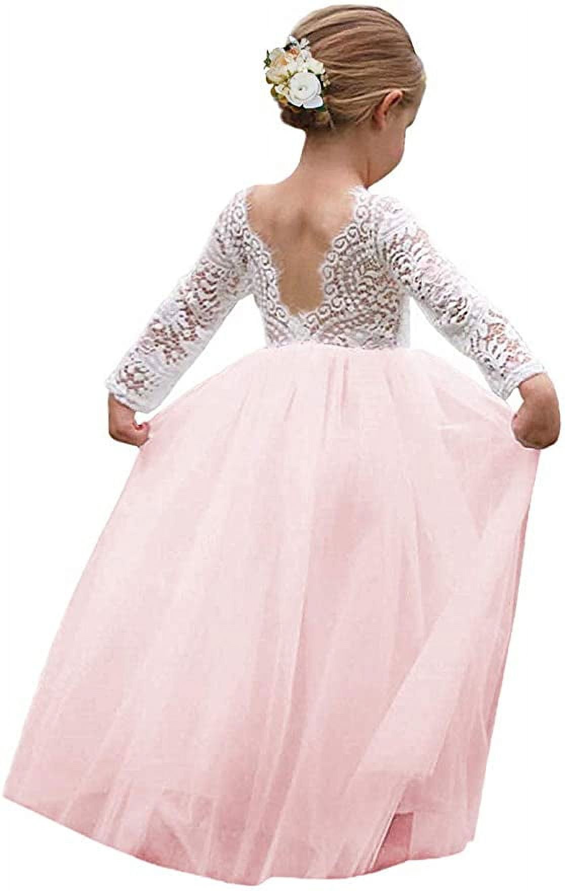 3D Purple Lace Flower Tulle Wedding Flower Girl Dress Photography Dres - Flower Girl Dresses