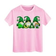 thumbnail image 1 of Girl Tops 4t Everyday Short Sleeve T-Shirt Crew Neck Cartoon Print St Patricks Day Back To School Shirt T-Shirts Infant To Big Kid Pink,3-4 Years, 1 of 4