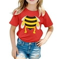 thumbnail image 1 of Girl Tops 5t Crew Neck Cute Cartoon Print Short Sleeve T Shirts Loose Blouse Tops T-Shirts Toddler To Big Kid 3-4 Years, 1 of 3