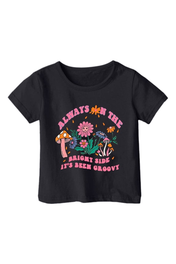 Girl Tops Cute Casual Crew Neck Print Preppy Shirts Loose Fashion Shirts Tee Tops Cute Preppy Clothes,Black