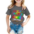 thumbnail image 1 of Girl Tops Size 14-16 Last Day of School Graphic Print Short Sleeve Crewneck Cute Preppy Shirts Relaxed Fit T-Shirts Girl's Clothing,A-Grey,140(8-9 Years), 1 of 4