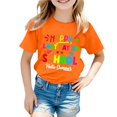 thumbnail image 1 of Girl Tops Size 14-16 Last Day of School Graphic Print Short Sleeve Crewneck Cute Preppy Shirts Relaxed Fit T-Shirts Girl's Clothing,A-Orange,130(6-7 Years), 1 of 4