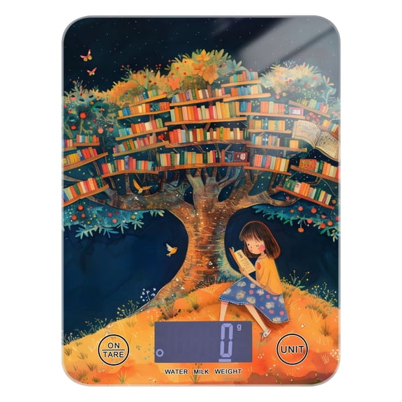 Girl Tree Reading Food Scale Digital Kitchen Scale Waterproof Grams Ounces lbs for Weight Loss