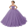 thumbnail image 1 of Girl Tulle Flower Dress for Wedding Lace Applique Princess Pageant Dresses Long Girls Party Ball Gow, 1 of 6