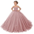 thumbnail image 1 of Girl Tulle Flower Dress for Wedding Lace Applique Princess Pageant Dresses Long Girls Party Ball Gow, 1 of 6