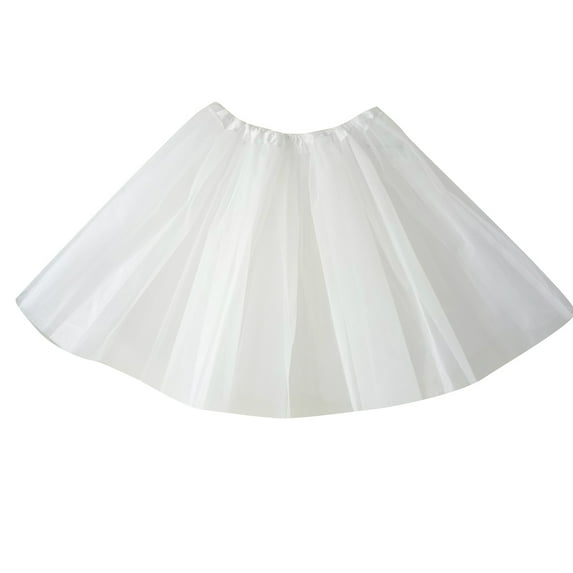 Girl Tutu Skirt 3-Layered Tulle Skirts for Little Girls Fluffy Ballet Dress Up for Party,2-8 Years Old White One Size