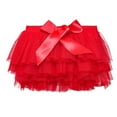 thumbnail image 1 of Girl Tutus Skirt Toddler Girls Solid Layered Tulles Mesh Skirts for Princess Birthday Casual Bow Knot Waisted Cute Mini Skirt Red 2-3Y, 1 of 2