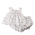 thumbnail image 1 of Girl Two Piece Set Summer thin Comfortable And Breathable Suspender Cartoon Floral Printed Shorts Outfit, 1 of 4