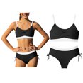 thumbnail image 1 of Girl Two Piece Swimsuit Adjustable Straps Bikini Sets with Chest Pad Bikinis for Kids 7-8 Years, 1 of 4