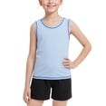thumbnail image 1 of Girl Undershirt Tank Tops - Workout Sports Summer Tanks for Big Girls Soft Lightweight Crew Neck Sleeveless T-Shirts, Blue, 13 Years, 1 of 9
