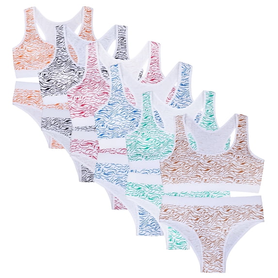 Girl Underwear Set Comfortable Seamless Cotton Soft Hipster Silky Cheeky Breathable Teen Girls Panties 6-Pack