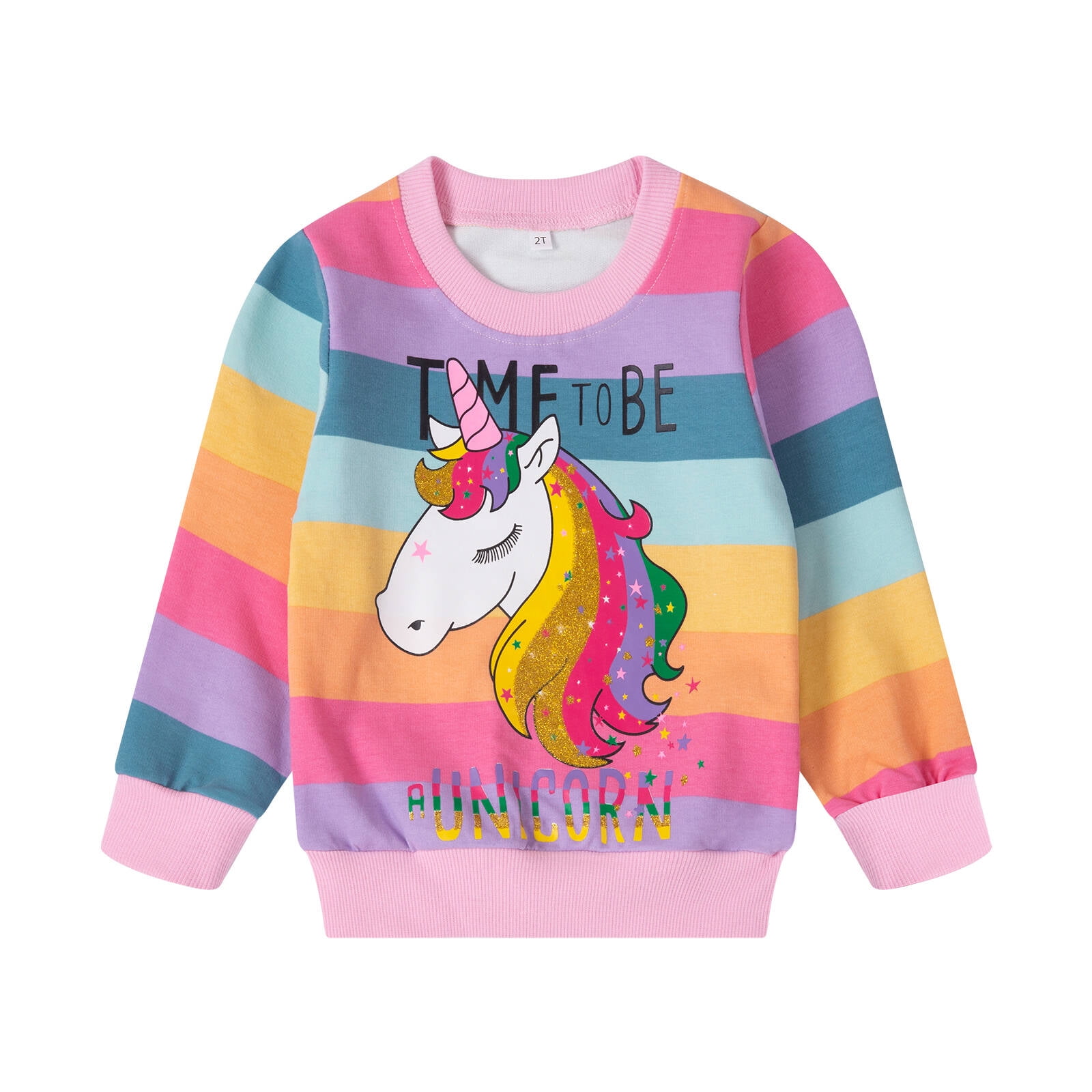 Girl Unicorn Clothes Long Sleeve Floral Letter Print Winter
