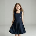 thumbnail image 1 of Girl Uniform Dress Cute Pleated Knee Length Sleeveless Navy Uniform Jumper Girls Uniforms 11-12 Years, 1 of 3