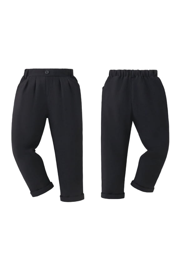 Girl Uniform Pants Dress Pants Adjustable Waist Stretch Pants with Pockets Girls Black Uniform Pants Back To School Uniforms for Girls 7-8 Years