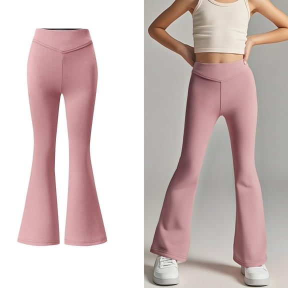 Girl Uniform Pants Skinny Pants Kids Dress Pants with Pockets Flare Leg Pants Pink Pants Back To School Outfits for Girls Cute Clothes for Girls 9-10 Years Girls Clothes