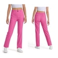 thumbnail image 1 of Girl Uniform Pants Skinny Pants Kids Dress Pants with Pockets Straight Pants Pink Pants for Girls Back To School Clothes for Teen Girls Kids Preppy Clothes 9-10 Years, 1 of 6