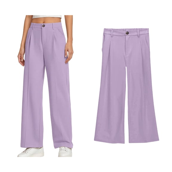 Girl Uniform Pants Skinny Pants Stretch Pants with Pockets Straight Pants Girls Wine Pants Back To School Outfits for Teen Girls Kids Preppy Clothes for Girls 9-10 Years