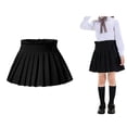 thumbnail image 1 of Girl Uniform Skirts Adjustable Waist Pleated Scooter Skirt with Shorts Back To School Clothes for Kids Girls School Tennis Skirts 7-8 Years, 1 of 4
