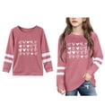 thumbnail image 1 of Girl Valentines Shirt Long Sleeve Graphic Tops Crew Neck Casual Pullover Little Girls Shirts 5-6 Years, 1 of 4