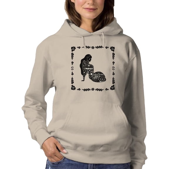 Girl W Floral Tattoos Art Hoodie Women -Image by Shutterstock, Female Small