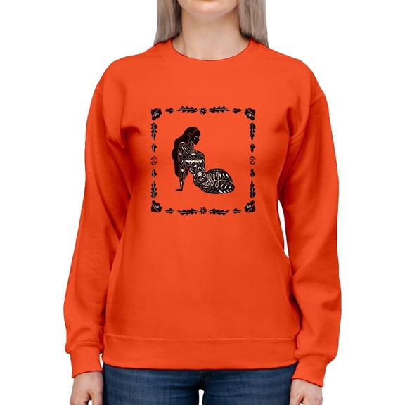 Girl W Floral Tattoos Art Sweatshirt Women -Image by Shutterstock, Female 3X-Large