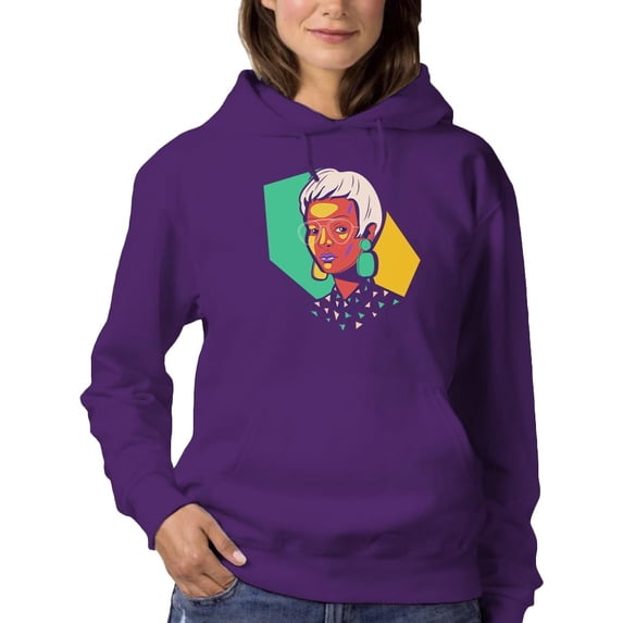 Girl W Short Hair Portrait Hoodie Women -Image by Shutterstock, Female Medium