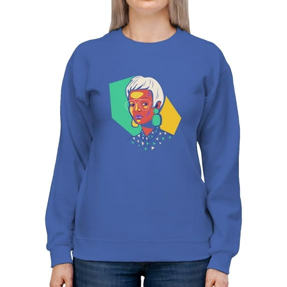 Girl W Short Hair Portrait Sweatshirt Women -Image by Shutterstock, Female 3X-Large