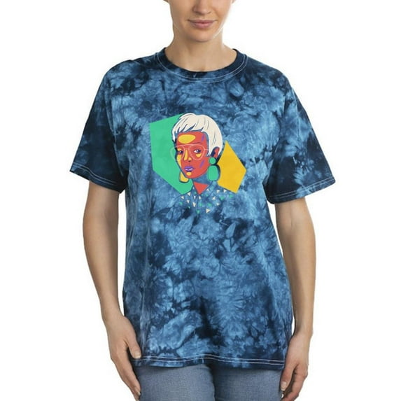 Girl W Short Hair Portrait Tie Dye Crystal Women -Image by Shutterstock, Female Small