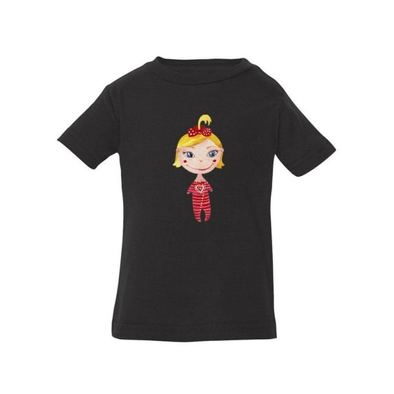 Girl Wearing Red Pajamas T-Shirt Infant -Image by Shutterstock, 24 Months