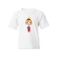 thumbnail image 1 of Girl Wearing Red Pajamas T-Shirt Juniors -Image by Shutterstock,  Large, 1 of 4