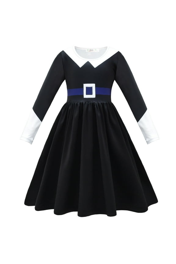 Girl Wednesday Dress Long Sleeve Halloween Party Costume