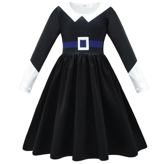 Girl Wednesday Dress Long Sleeve Halloween Party Costume