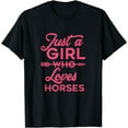 thumbnail image 1 of Girl Who Loves Horses | Birthday Gift Idea Cute Horse T-Shirt, 1 of 3