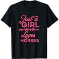 thumbnail image 1 of Girl Who Loves Horses | Birthday Gift Idea Cute Horse T-Shirt, 1 of 3