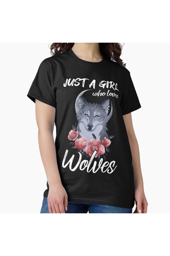 Girl Who Loves Wolves IV Retro Nature Wild Spirit Edition Unisex T-Shirt, up to size 5XL