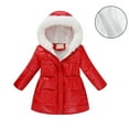 thumbnail image 1 of Girl Winter Coat with Hooded Puffer Jacket Kids Red Coat Full-Zip Long Sleeve Waterproof Girls Lightweight Jacket Fall Jacket for Girls 8-9 Years, 1 of 4