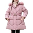 thumbnail image 1 of Girl Winter Dress Coats Hooded Lined Puffer Jacket Warm Parka Jackets Pink 5-6Years, 1 of 5