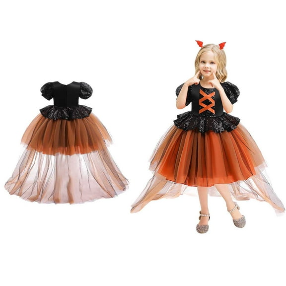 Girl Witch Outfits Tutu Dress Halloween Cosplay Birthday Party Toddler Halloween Custome Girls 3-4 Years Halloween Outfits Dress Up