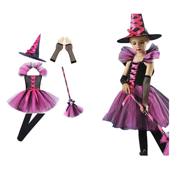 Girl Witch Outfits Tutu Dress Witch Outfits Kids Halloween Outfits 10-12 Years Children Girls Dress
