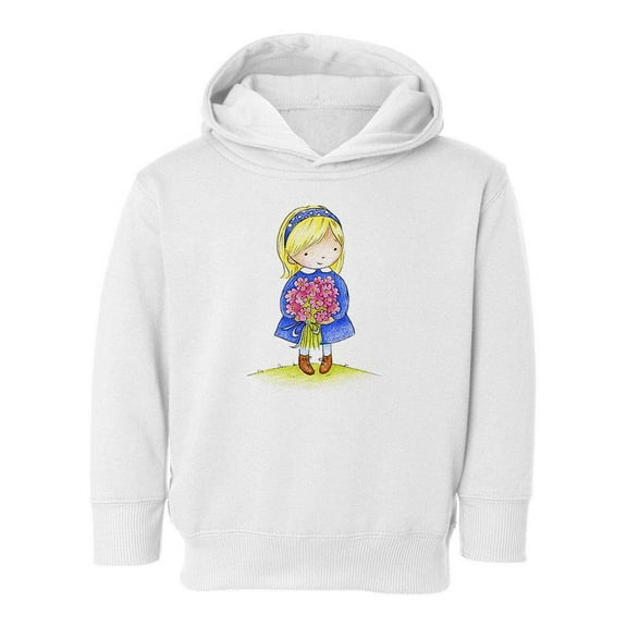 Girl With A Bouquet Of Flowers Hoodie Toddler -Image by Shutterstock,  4 Toddler