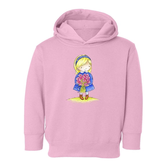 Girl With A Bouquet Of Flowers Hoodie Toddler -Image by Shutterstock,  5 Toddler
