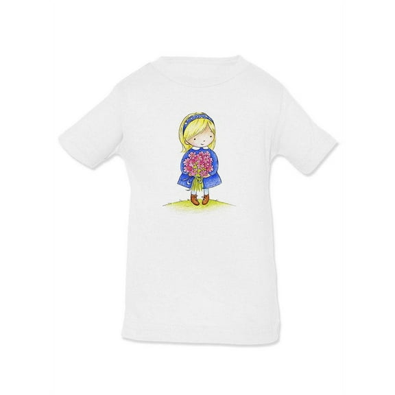 Girl With A Bouquet Of Flowers T-Shirt Infant -Image by Shutterstock,  18 Months