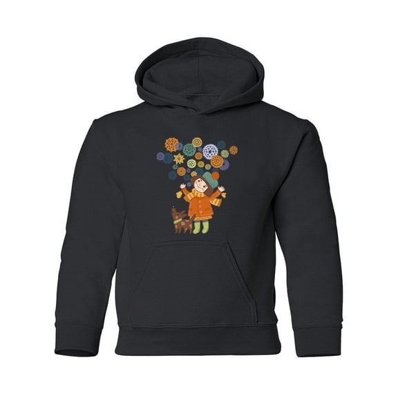 Girl With A Dog Hoodie Juniors -Image by Shutterstock,  Large