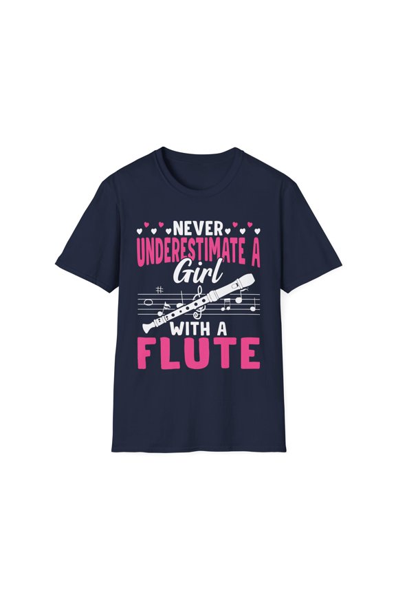 Girl With A Flute Expert Musician Music Lover Flute Player TShirt