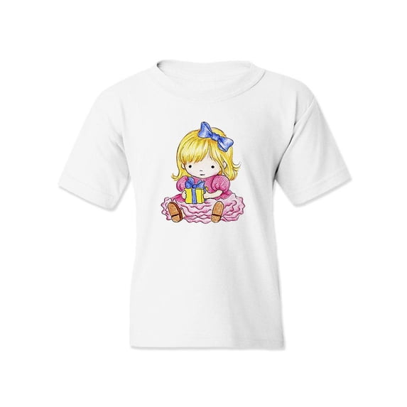 Girl With A Gift T-Shirt Juniors -Image by Shutterstock, Small